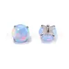 Pendientes de Titanio F136 con Rosca Interna Base Plana Ópalo Niebla Nebulosa Pendientes Joyería para Piercings Clavos Hueso de la Oreja Titanio Aleación G23