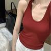 Top de tubo con escote colgante, espalda hermosa, color liso, copa fija y almohadilla para el pecho, cómodo chaleco combinable para mujer.