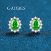 Aretes de moda de alta gama corte Raydion plata esterlina 925 aguamarina verde rojo rosa corte flor de hielo 2.5 quilates