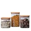 Frasco Sellado Cuadrado de Vidrio de Borosilicato Personalizado por el Fabricante con Tapa Gran Capacidad Almacenamiento Té Cocina Almacenamiento Frasco de Almacenamiento