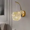 [Litchi] Luminária de parede de cristal, um toque de luxo para corredores, design moderno e criativo, adequada para paredes de destaque, luzes pendentes, quarto e luminárias de cabeceira da moda