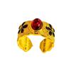 Anillo Tejido para Mujer, Método Antiguo Retorcido, Azul Quemado Dorado con Incrustaciones de Filamento, Antiguo, Luz de Lujo, Popular, Tradicional, Apertura