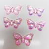 Accesorios de resina de mariposa transparente con degradado de color mágico populares, accesorios de joyería DIY hechos a mano para niños, parche de cristal