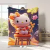 Manta de Gato Hello Kitty Transfronteriza Manta Gruesa de Dibujos Animados Hello Kitty Manta Impresa Digitalmente