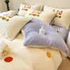 Juego de Cuatro Piezas de Cama de Terciopelo de Leche 2024 Nuevo Invierno Forrado de Felpa Sábanas de Cama Juego de Tres Piezas Ropa de Cama Terciopelo de Coral