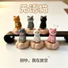 Gato sin palabras Base de Rueda de la Fortuna de Resina Calabaza de Cerámica Base Giratoria Dibujo Animado Adorno de Escritorio Puesto Callejero Regalos Creativos Culturales