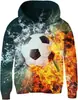 Moletom com Estampa de Esportes com Bola Impressão Digital 3D 2026 Comércio Exterior Transfronteiriço Moletom Masculino Venda Direta da Fábrica