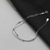 Pulsera de Cadena de Hueso de Serpiente de Doble Capa Simple y Fresca de Temperamento a la Moda para Mujer Accesorios de Moda Japoneses y Coreanos Joyería Regalo