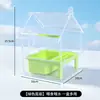 Comedero de Techo para Loro Caja de Comida para Pájaros Alimentador Dispensador para Periquito Peonía Antisalpicaduras Bañera Especial Dos en Uno
