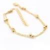 Fábrica de joyería de tobillo exquisita de moda para mujer de comercio exterior europeo y americano suministro directo tobillera de cadena de cuentas de cobre de doble capa simple