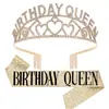 Reina del Cumpleaños Europea y Americana ama Corona de Cumpleaños cinta colorida correa para el hombro juego de suministros para fiestas