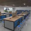 Mesa de Laboratório para Alunos Técnicos Gerais Escolares, Mesa de Trabalho Manual, Mesa de Operação de Laboratório, Mesa de Habilidades Manuais, Mesa de Prática com Combinação Aço-Madeira