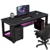 Mesa de e-sports, escritorio doble para computadora de escritorio, mesa de estudio simple para dormitorio en casa, escritorio de oficina rectangular, banco de trabajo