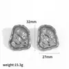 Pendientes de Acero Inoxidable Dorados Más Vendidos Transfronterizos, Femeninos, Modernos y de Alta Gama, Chapados en Oro Real de 18K