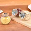Frasco de Vidrio Transparente con Tapa, Forma de Tambor Plano, Contenedor Sellado a Prueba de Humedad de Grado Alimenticio, Frasco para Almacenamiento de Té de Flores y Cáscara de Mandarina Seca
