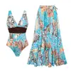 Traje de Baño Europeo y Americano Nuevo Estilo 2026 Azul Estampado de Animales Traje de Baño de una Pieza para Mujer Traje de Playa Transfronterizo Venta al por Mayor 25396
