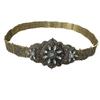Vestido de Novia Largo con Cinturón Metálico Cadena de Flores Caucásicas en la Cintura Cadena de Cintura de Joyería Retro Oro y Plata