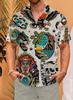 Nova camisa de manga curta impressa em 3D transfronteiriça camisa masculina de festa solta DIY para figurar