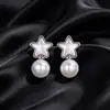 Xuping Joias Liga de Cobre Liga de Cobre Banho de Ouro Branco Brincos Design Versátil Leve Luxo para Mulheres Venda por Atacado