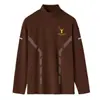 Sudadera de manga larga con cuello alto medio Derong Camiseta para hombre Otoño e Invierno Versátil Moderna Casual Sudadera con Chaqueta como Capa Base