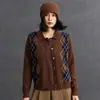 Cárdigan de Cachemira para Mujer, Retro, Holgado, Sencillo, Casual, Tejido, Nuevo Abrigo de Punto para Otoño e Invierno