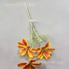 Flores Artificiales 3D, Girasoles de Terciopelo de 3 Cabezas, Fotografía de Hogar, Accesorios para Fotografía de Bodas, Flores Decorativas