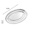 Prato Oval Magnético de Aço Inoxidável, Estilo Rasos, para Cozinhar Peixe no Vapor, Ovos, Carne Grelhada, Uso Doméstico e Comercial, Prato para Rolinhos de Arroz de Churrasco, Múltiplas Especificações