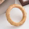 Pulsera Ancha de Ratán Estilo Playa Vacacional, Pulsera de Paja Estilo Bohemio, Pulsera Tejida a Mano Estilo Étnico Tribal