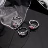 Anillo de dedo índice con gema rosa nuevo 2022, moda femenina, personalidad, alto sentido, ins moderno, cool, popular en línea, femenino
