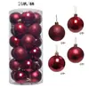 Bolas de Natal de 3-8cm Foscas Galvanizadas Peroladas com Glitter Bolas Espessadas Pacote com 24 Tubo Acessórios de Natal Decoração de Atmosfera Enfeites Pendurados
