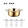 Panela para macarrão instantâneo estilo coreano panela para macarrão ramen de aço inoxidável com hashi colher panela para macarrão comercial com tampa panela de sopa pequena rede de pesca com duas alças