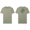 Camiseta Tendência Americana Transfronteiriça Stone Stone Quatro Caminhos Ilha Solta Manga Curta Estampa de Bússola com Letras no Peito para Homens