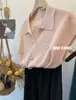 ¡Verano Coreano Muyang! Suéter de punto para mujer con cuello polo de manga corta y decoración de conchas de seda helada