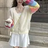 Cardigã de Tricô para Mulheres, Primavera e Outono 2026, Design Petite, Casaco Curto Doce e Solto, Suéter Moderno, Caimento Solto