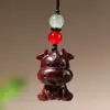 Sándalo Morado Vaca de la Suerte Lindo Buey del Zodiaco Llavero para Coche Adorable Vaquita Colgante para Celular Accesorio para Mochila