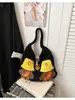 Bolso de Hombro de Punto Nuevo Lindo de Dibujos Animados para Otoño e Invierno para Mujer, Bolso de Mano Tote Portátil de Gran Capacidad, Bolso de Moda Versátil Tendencia