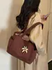 Moda de Invierno Casual Bordado de Estrellas Bolsa de Tela de Gran Capacidad para Mujer 2026 Nueva Bolso Tote Hombro Color Sólido Texturizado