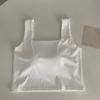 Camisola de verano con escote cuadrado y espalda descubierta para mujer, prenda interior de seda helada, corte entallado, top de tubo con copa fija y escote en el pecho.