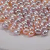 Perlas de Agua Dulce Nuevas de Forma de Arroz Rosa-Naranja Natural, Cuentas Sueltas con Fuerte Brillo y Agujeros, Accesorios para Manualidades con Cuentas Hechos a Mano al por Mayor