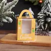 Navidad 1 pieza portátil ventana de papel vaso para pastel caja de embalaje para muffins caja para huevos caja para postres para hornear