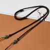 Pingente de Cordão para Joias com Contas Redondas de Ágata Vermelha Estilo Cruzado Estilo Étnico Esmalte Prata Joias Pingente de Jade Corrente para Clavícula Cordão para Pescoço