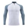 Ropa deportiva de entrenamiento al aire libre para fitness, manga larga, versión lisa, media cremallera, para correr, secado rápido, manga larga de fitness, se puede imprimir logo