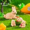 Ornatos de Micro Paisagem com Musgo Desenho Animado Coelho Fofo Rato Artesanato em Resina Decorações de Jardinagem Ornatos Pequenos para Mesa