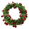 Guirnalda de Cinta de PVC Colorida Navideña Decoraciones Colgantes para Puerta Papá Noel Muñeco de Nieve Guirnalda de Corona de Espumillón Rojo y Verde Adornos Colgantes