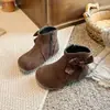 Botas Martin de Ante Estilo Coreano para Niñas 2026 Otoño/Invierno Nueva Moda Birken Merade Chic para Niños Medianos y Grandes Botines Cortos