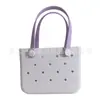 Bolsa de playa de EVA en stock, bolsa perforada de gran capacidad, superventas transfronterizo, bolso de mano con bloques de color, bolsa de almacenamiento más vendida en Amazon