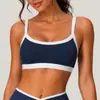 Sujetador deportivo europeo y americano transfronterizo, conjunto de yoga color block, camiseta sin mangas para correr y fitness al aire libre, top tipo sujetador sexy para mujer