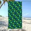 Toalla de Secado Rápido para Vacaciones Transfronterizas junto al Mar, Toalla de Playa de Estilo Sencillo, Trébol de la Suerte Verde Portátil Toalla de Baño Fuerte Absorbente de Agua