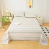 Juego de Sábanas de Tela Gruesa de Algodón Crudo Estilo Nuevo para Camas Dobles, Uso Doméstico, Estampado, Adecuado para Dormitorios de Estudiantes, Lavable a Máquina, Juego de Tres Piezas, Venta al por Mayor