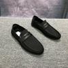 Zapatos de Malla Tejida para Moscas de Primavera y Verano, Transpirables, Moda para Hombre, Cortos, Negros, Casuales, de Cuero, Slip-on